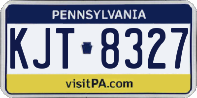 PA license plate KJT8327