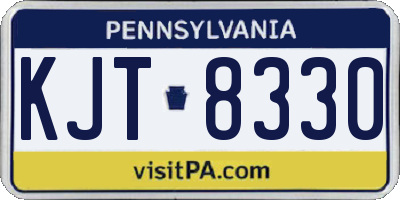PA license plate KJT8330