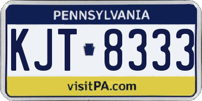 PA license plate KJT8333