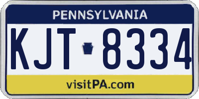 PA license plate KJT8334