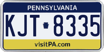 PA license plate KJT8335
