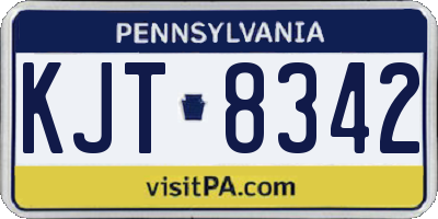 PA license plate KJT8342