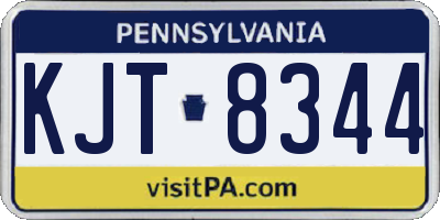 PA license plate KJT8344