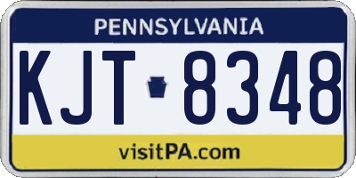 PA license plate KJT8348