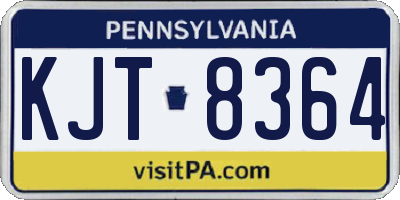 PA license plate KJT8364