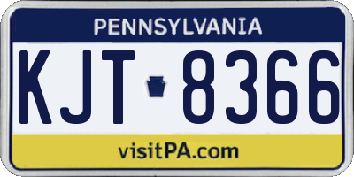PA license plate KJT8366