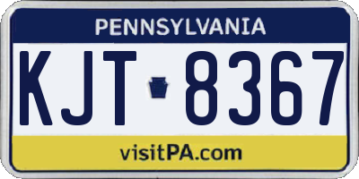PA license plate KJT8367