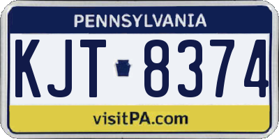 PA license plate KJT8374