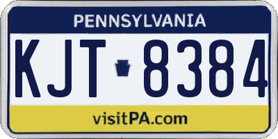PA license plate KJT8384