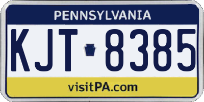 PA license plate KJT8385