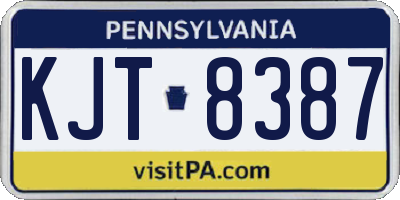 PA license plate KJT8387