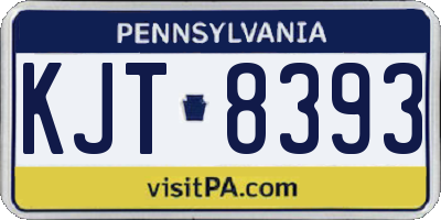 PA license plate KJT8393