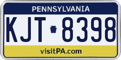 PA license plate KJT8398