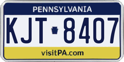 PA license plate KJT8407