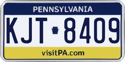 PA license plate KJT8409