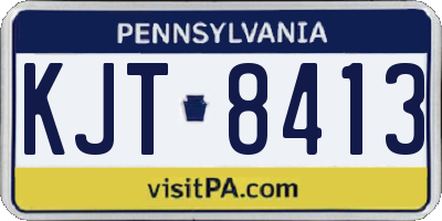 PA license plate KJT8413
