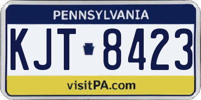 PA license plate KJT8423
