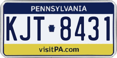 PA license plate KJT8431