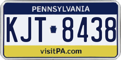 PA license plate KJT8438