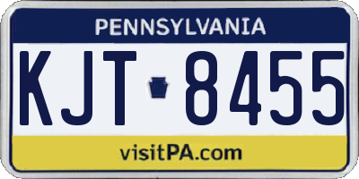 PA license plate KJT8455