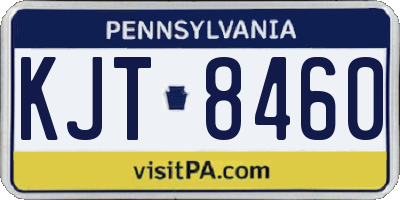 PA license plate KJT8460