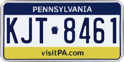 PA license plate KJT8461
