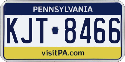 PA license plate KJT8466
