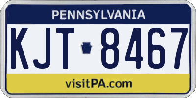 PA license plate KJT8467