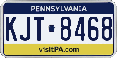 PA license plate KJT8468