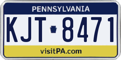 PA license plate KJT8471