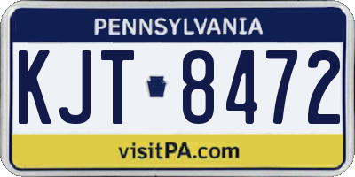 PA license plate KJT8472