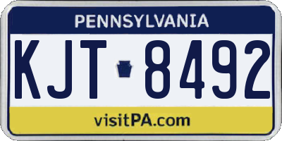 PA license plate KJT8492