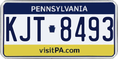 PA license plate KJT8493