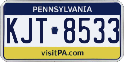 PA license plate KJT8533