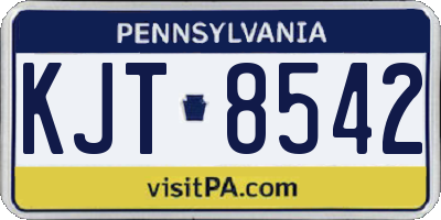 PA license plate KJT8542