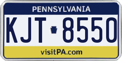 PA license plate KJT8550