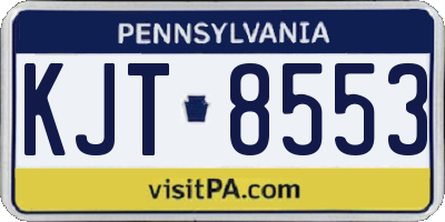 PA license plate KJT8553