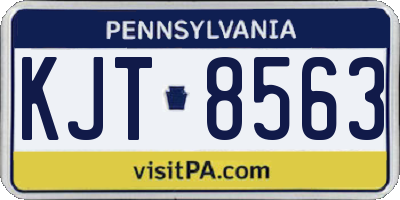 PA license plate KJT8563