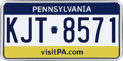 PA license plate KJT8571