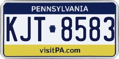 PA license plate KJT8583