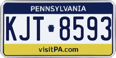 PA license plate KJT8593