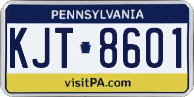 PA license plate KJT8601