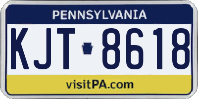PA license plate KJT8618