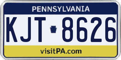 PA license plate KJT8626