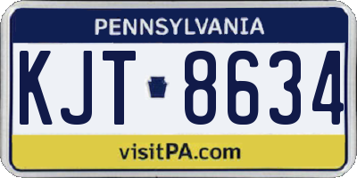 PA license plate KJT8634
