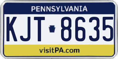PA license plate KJT8635