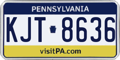PA license plate KJT8636