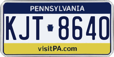 PA license plate KJT8640