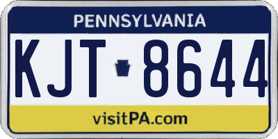PA license plate KJT8644