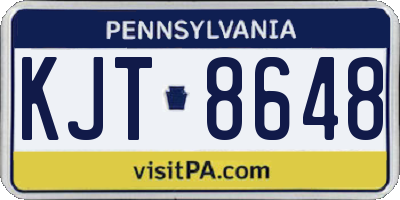PA license plate KJT8648